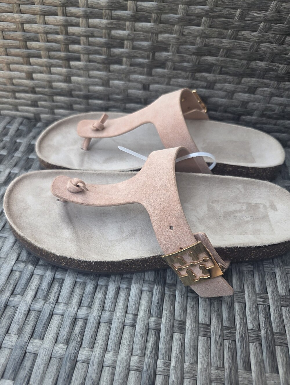 Tory Burch Leather Mellow Thong Sandal Pink Women US Size 10 - Picture 4 of 6